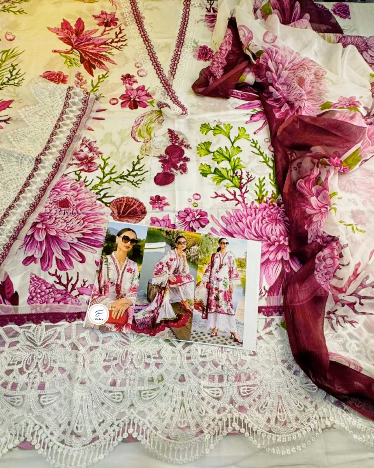 M Prints Summer Beautiful Lawn Suit