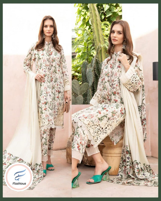 mprint Suit Beige floral pint 3pcs